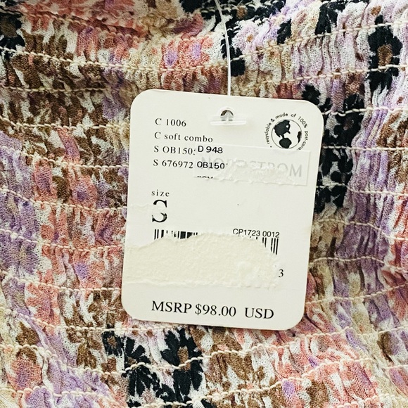 Free People Smocked Puff Sleeve Crop Top - Picture 6 of 6